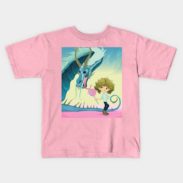 Dragon Child Kids T-Shirt by ddraw